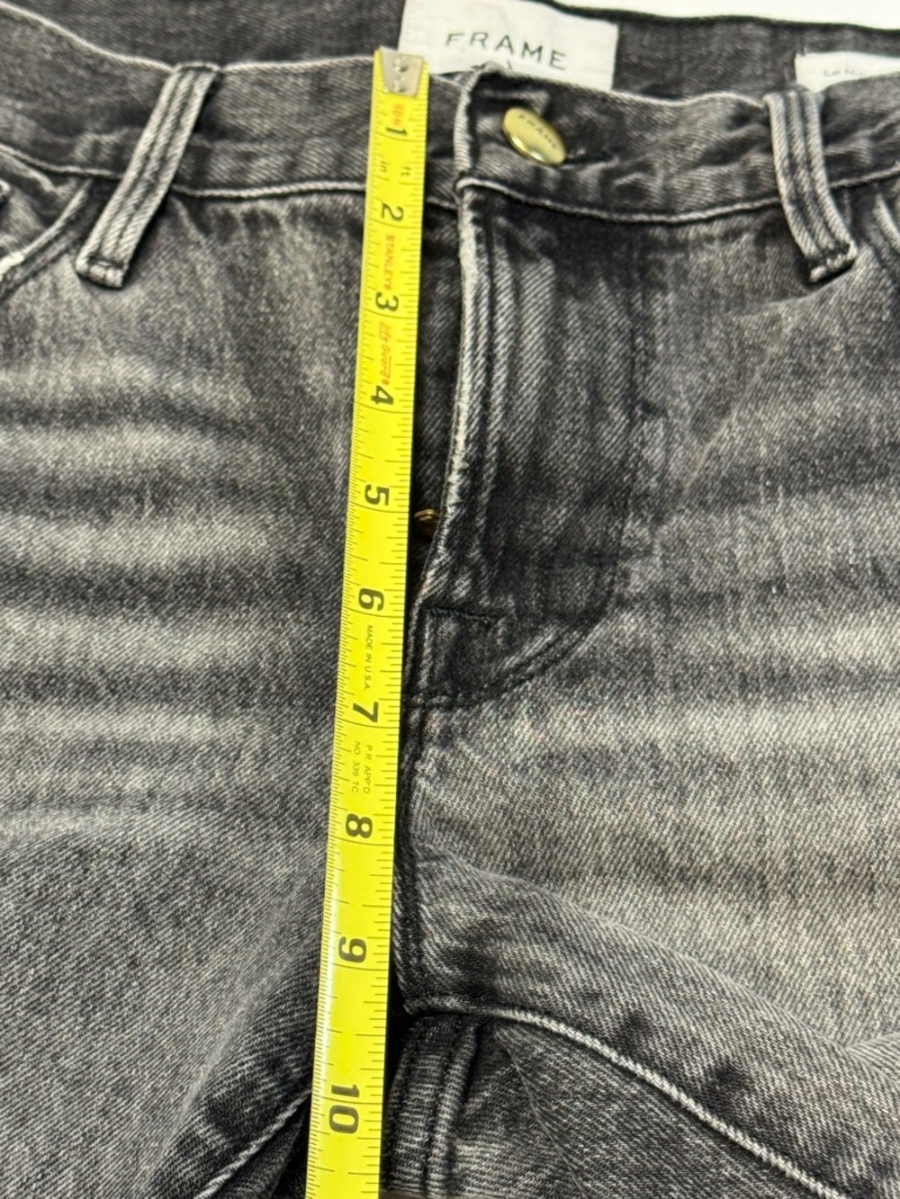 FRAME Le Nouveau Straight Jeans Gray Washed High Rise Size 25 Premium Denim - Picture 13 of 15